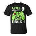 Level 9 Unlocked Awesome 2016Ideospiel 9Th Birthday Boy T-Shirt