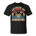 Leveled Up To Godfather Retro Promocionado A Padrino Regalo Camiseta unisex