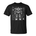 Mech Warrior Blueprint Shirt Mighty Tech Robot Fighter T-Shirt