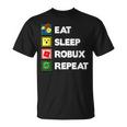 Noob And Professional Gamer Eat Sleep Robux Repeat T-Shirt