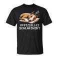 Offizielles Schlaf Bullterrier Hunde Hund Hunderasse T-Shirt