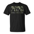Papa Veteran Myth Legend American Flag Father's Day T-Shirt
