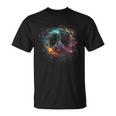 Peace Sign Of Freedom Hippie Flower Child Space Science T-Shirt