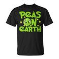 Peas On Earth Peace On Earth Foodie Pun Meme T-Shirt