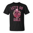 Pink Cowboy Hat Boots Let's Go Girls Western Cowgirls T-Shirt