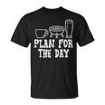 Plan For The Day Coffee Bbq Barbecue Grilling Dad Men T-Shirt