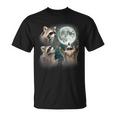 Raccoon 3 Racoons Howling At Moon Weird Meme T-Shirt
