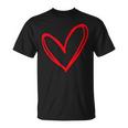 Red Heart Cool Love Heart Graphic Valentines T-Shirt