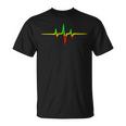 Reggae Heartbeat Pulse Frequency Music Wave Colours T-Shirt