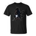 Retro Divertido Perro Amante De La Guitarra Rock Perro Tocando La Guitarra Camiseta unisex