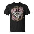 Rock And Roll Wild Spirit Boho Angel Wings Floral Guitar T-Shirt