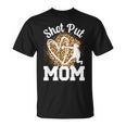 Shot Put Mom Of A Shot Put Thrower Leopard Shot Putter Mama T-Shirt