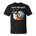 Snail's Disco Lover Groovy Party Snail With Disco Ball T-Shirt