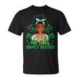 St Patrick's Day Not Lucky Simply Blessed Afro Black Women T-Shirt