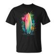 Surfer Women's Colourful Watercolour Surfing T-Shirt