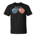 Swan Lake AR Vintage US Flag Sunglasses T-Shirt