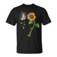Tournesol Papillon Pour La Sensibilisation À La Maladie De Meniere T-Shirt