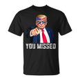 Trump You Missed Twice Bandana De La Bandera Estadounidense Trump 2024 Camiseta unisex