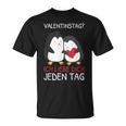 Valentinstag Ich Liebe Dich Jeden Tag Pinguin Partner T-Shirt