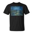 Vincentan Gogh Noche Estrellada Sobre El Ródano Camiseta unisex