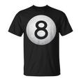 Vintage 8-Ball Gráfico De Billar Camiseta unisex