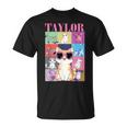 Vintage Taylor First Name Personalized Cat Birthday Party T-Shirt