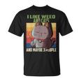 I Like Weed Cats And Maybe 3 People Cat Cannabis Grass T-Shirt