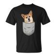 Welsh Corgi Pembroke Chest Pocket For Dog Owners T-Shirt