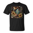 Western Cowboy Boot Horseshoe Sunflower Rope Cowgirl Boot T-Shirt