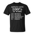 Worker Always Give 100 At Work T-Shirt