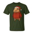 Capybara Ugly Sweater Santa Hat Christmas T-Shirt