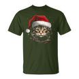 Cat With Christmas Hat Christmas Cat Santa T-Shirt