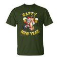 Happy New Year Santa With Rudolph The Reindeer Party T-Shirt