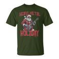 Heavy Metal Santa Claus Rock Holiday Navidad Música Rock Camiseta unisex