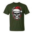 Heavy Xmas Skull With Santa Hat Ugly Hohoho Ho T-Shirt