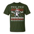 Pew Pew It's Christmas Madafakas Cat Santa T-Shirt