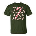 Red And White Candy Cane Santa Christmas T-Shirt