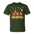 Three Santa Claus Reindeer Elf Lions Christmas Animal Lovers Children's T-Shirt