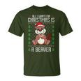 Ugly Xmas Sweater Christmas Beavers Lover T-Shirt