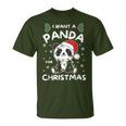 I Want A Panda For Christmas Cute Pandas T-Shirt