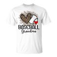 Baseball Grandma Leopard Heart Proud Baseball Grandma T-Shirt