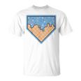 Baseball Home Plate Ice Cream Drip With Sprinkles For Boys T-Shirt