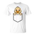 Bolsillo Para Niños Y Niñas Pequeñas Con Diseño De Pato De Zoológico Camiseta unisex