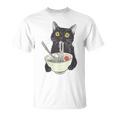 Cat Eating Ramen Vintage Japanese Noodles T-Shirt