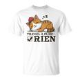 Chat Humour Travail À Faire Rien Idée Sommeil Flemme T-Shirt