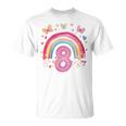 Children's Birthday 8 Girls Rainbow Fairy Eight 8 Years T-Shirt