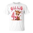 Children's Cute Deer I Am 4 Children's Birthday 4Th Birthday Girl T-Shirt