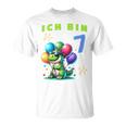 Children's Dino Children's Ich Bin Sieben 7 Jahre Alt T-Shirt