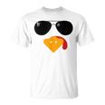 Cute Turkey Face With Sunglasses Thanksgiving T-Shirt