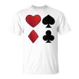 Poker Playing Cards Cross Heart Motif Card Fun T-Shirt